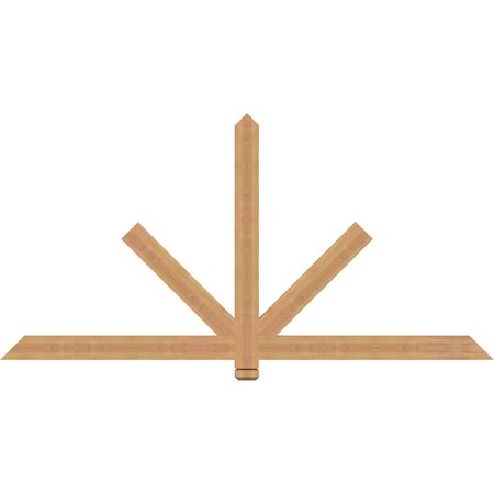 Ekena Millwork Kennewick Timber Gable Bracket, Western Red Cedar, 72"W x 36"H x 1 1/2"D x 3 1/2"F, 12/12 Pitch GBW072X36X0204KEN00SWR